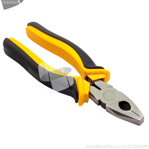 Image of yellow pliers tool isolated on a white background