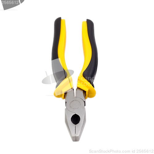 Image of yellow pliers isolated