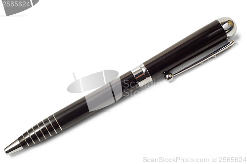 Image of black ballpoint pen isolated on white background