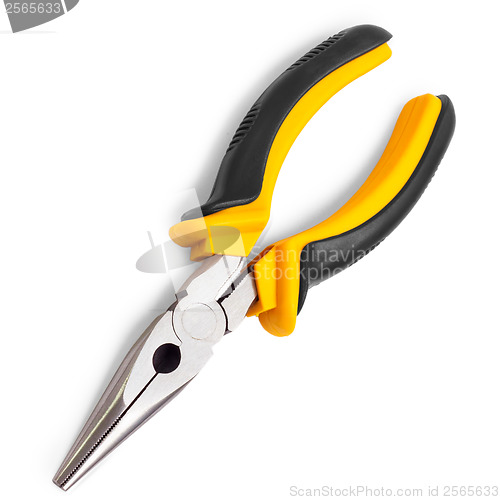 Image of pliers yellow tool isolated on white background