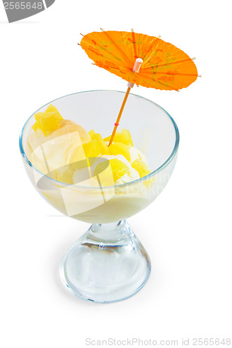 Image of ice food cream cup isolated white background