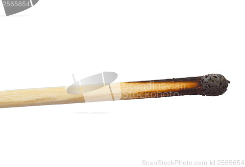 Image of burnt match isolated on white background clipping path