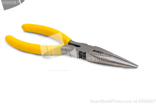 Image of tool yellow pliers isolated on white