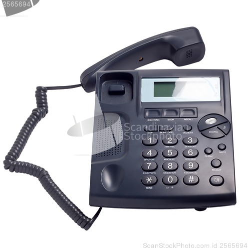 Image of modern blue business phone isolated