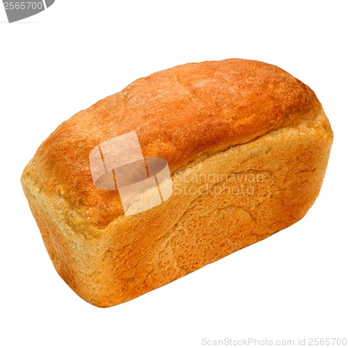 Image of loaf of bread russian isolated on white background (clipping pat