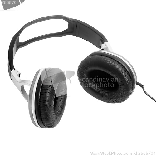 Image of black headphones isolated on white background