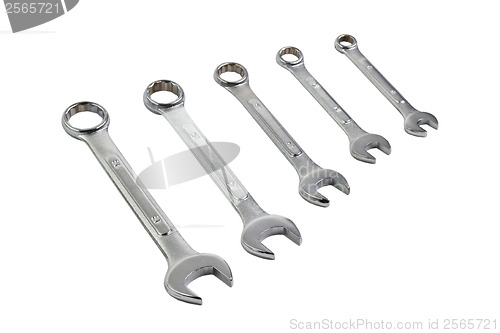 Image of spanners isolated on white background