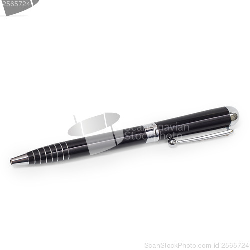 Image of black ballpoint pen isolated on white