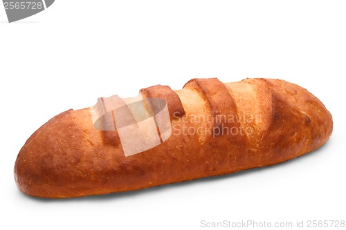 Image of bread long loaf isolated on white background