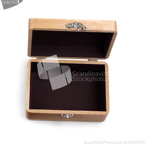 Image of antique wooden  brown caskets box isolated on white background