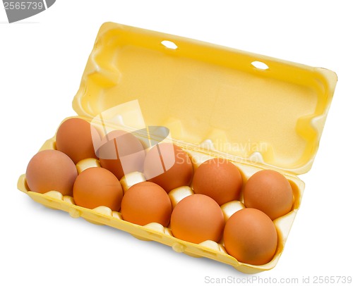 Image of box egg packaging grid isolated on white background