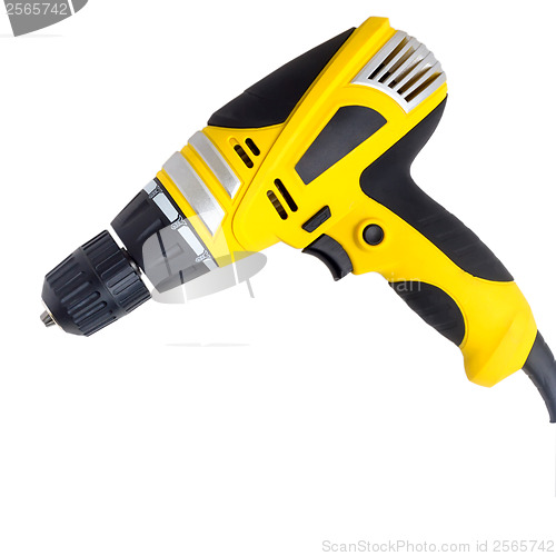 Image of drill tool yellow isolated on white (clipping path)