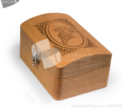 Image of antique wooden brown caskets box isolated