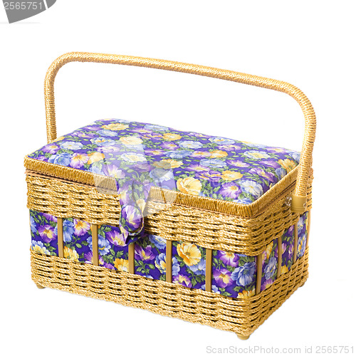 Image of wicker basket vintage isolated on white background