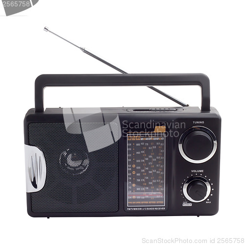 Image of radio black isolated