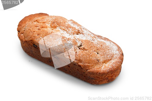 Image of cupcake tasty brown baking on white background
