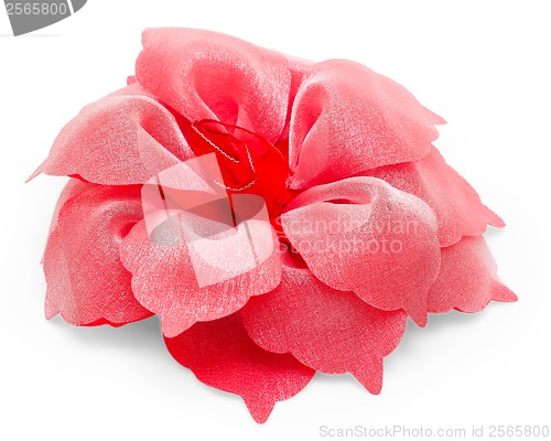 Image of barrette hair red flower isolated on white background