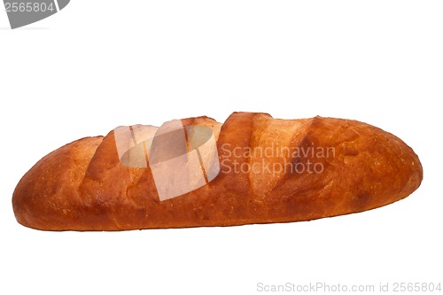 Image of bread tasty long loaf isolated on a white background clipping pa