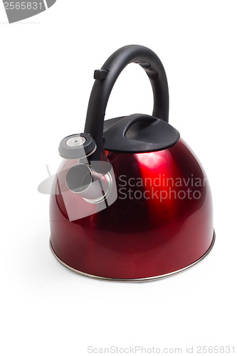 Image of kettle red isolated utensils appliance kitchen asian hot design