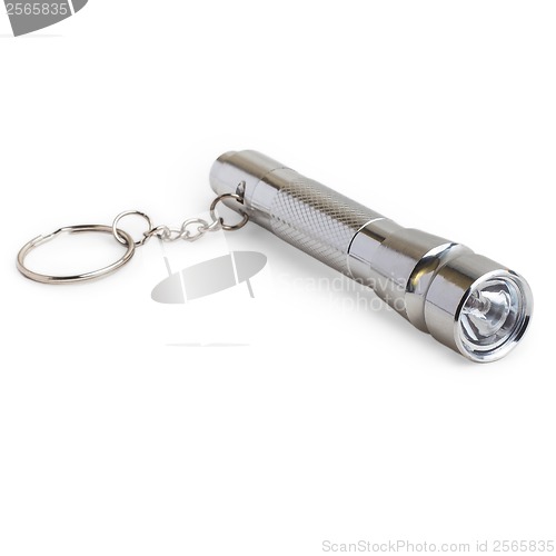 Image of flashlight silver torch isolated on white background