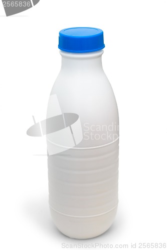 Image of plastic milk bottle isolated on white