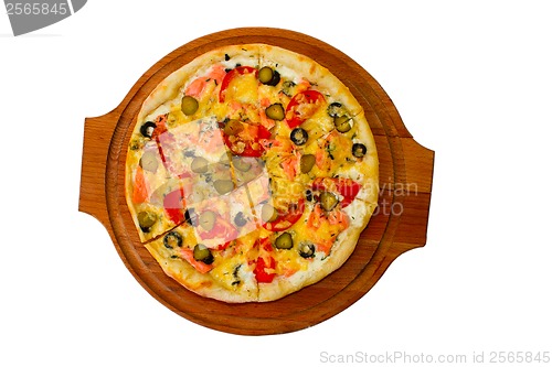 Image of pizza cucumber isolated white food cheese italian tomato meal fa