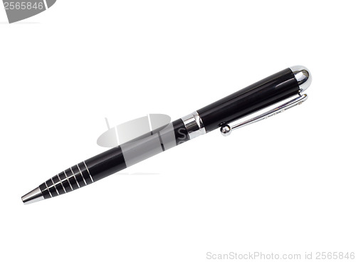 Image of black ballpoint pen isolated on white background