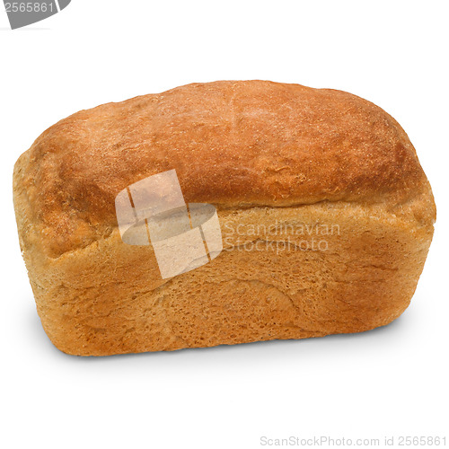 Image of russian loaf of bread isolated on white background