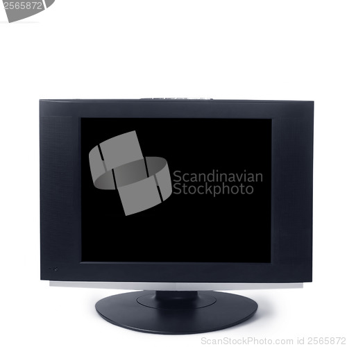 Image of computer black screen isolated on white