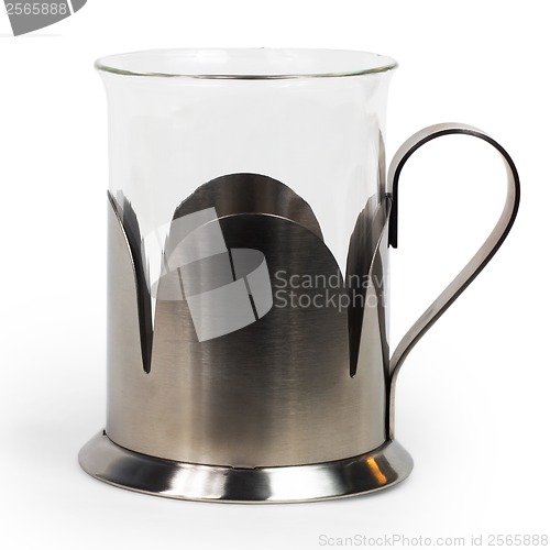 Image of glass tea teapot iron clear empty isolated on white background