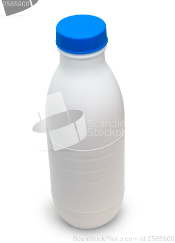 Image of milk plastic bottle isolated on white background