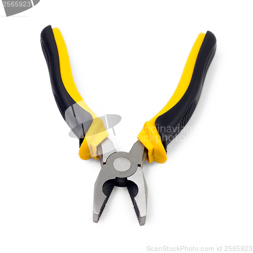 Image of Yellow pliers isolated on white background