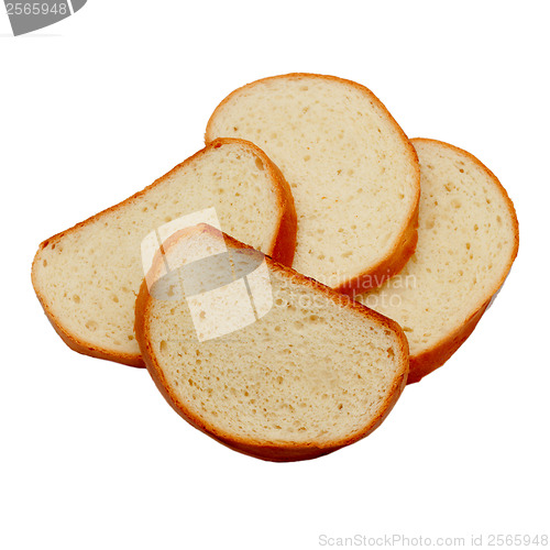 Image of loaf pieces bread isolated on white (clipping path)