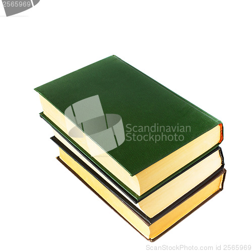 Image of old green book isolated on white background