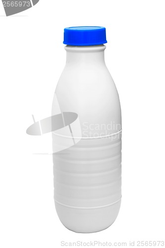 Image of bottle plastic milk isolated on white (clipping path