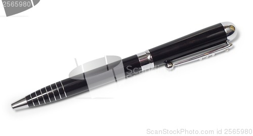 Image of black ballpoint pen isolated on white background