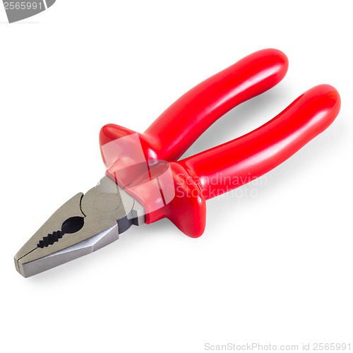 Image of pliers red isolated on white