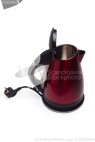 Image of kettle electric red isolated utensils appliance kitchen asian ho