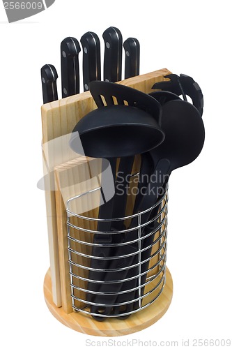 Image of set ladle kitchen accessories tools isolated