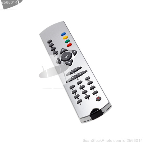 Image of remote control tv access monitoring support isolated on white ba