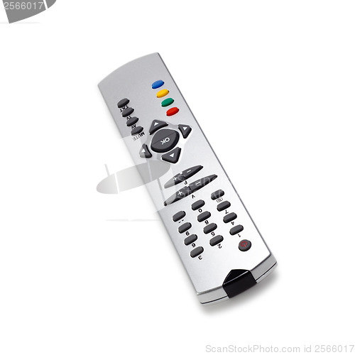 Image of tv remote control access monitoring support isolated on white ba