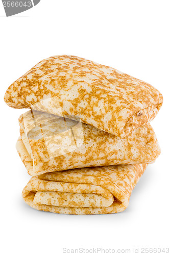 Image of fried pancakes isolated on white background