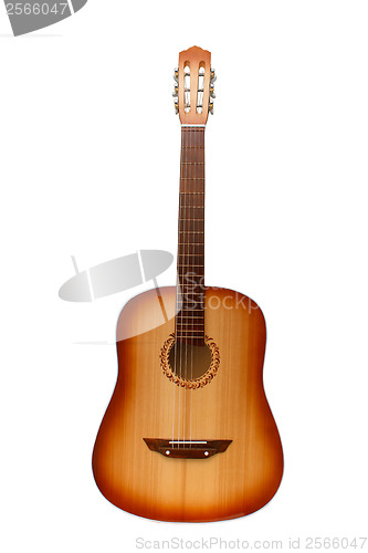 Image of classical acoustic guitar isolated on white (clipping path)