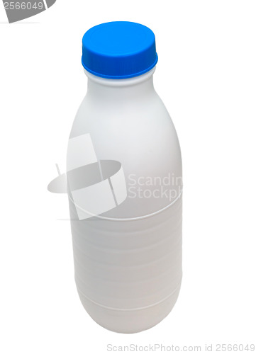 Image of plastic bottle of milk isolated on white background