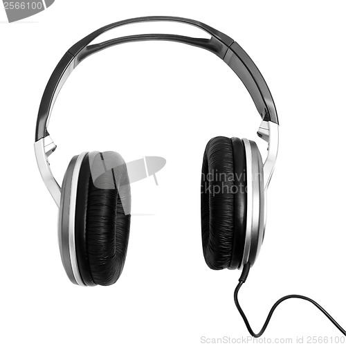 Image of headphones black isolated on white background