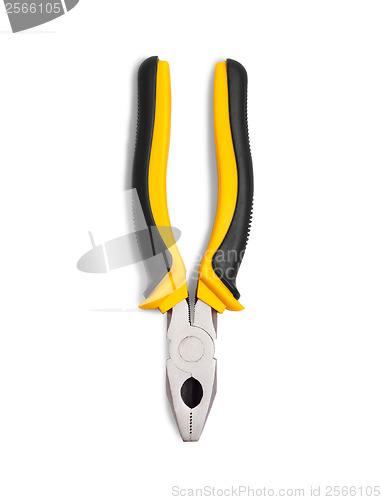 Image of yellow pliers isolated on a white background