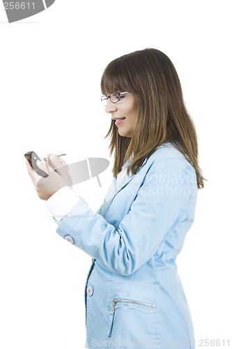 Image of Businesswoman with a Pda