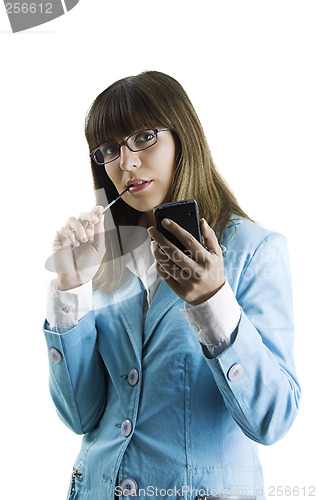 Image of Businesswoman with a Pda