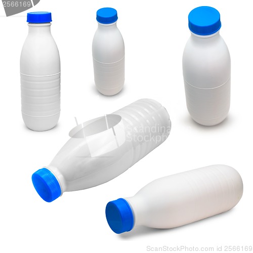 Image of milk set isolated bottle plastic full dairy hea
