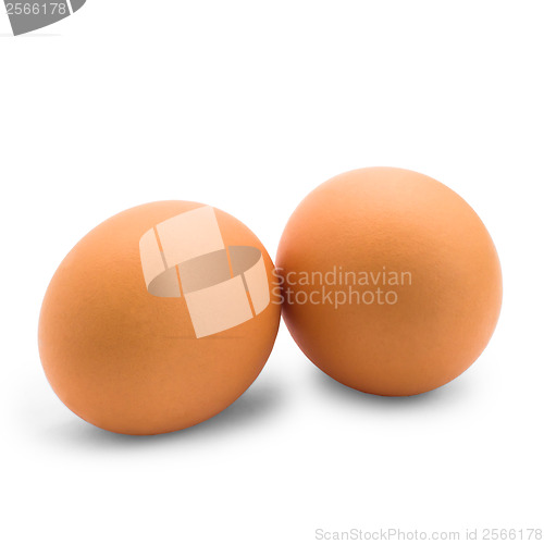Image of eggs are two isolated on white background